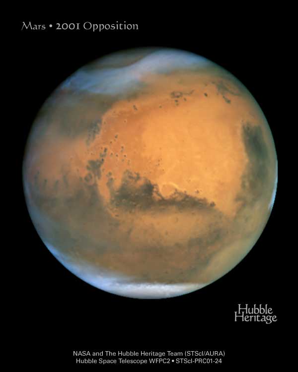 Mars, von Hubble 2001 fotografiert