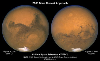 Mars, von HUBBLE 2003 fotografiert